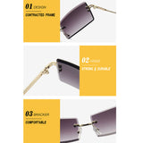 Women,Frameless,Color,Gradient,Square,Shape,Fashion,Casual,Protection,Sunglasses