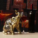 Lucky,Charm,Fengshui,Mascot,Golden,Elephant,Resin,Statue,Ornaments,Gifts,Decorations