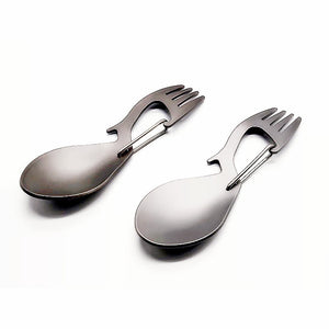 IPRee,Spoon,Bottle,Opener,Carabiner,Titanium,Stainless,Steel,Tableware,Camping,Picnic