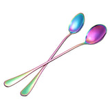 Stainless,Steel,Colorful,Rainbow,Handle,Spoon,Coffee,Cream,Spoon,Tableware,Craft