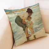 Painting,Style,Cushion,Cover,Cotton,Linen,Square,Pillow,Mother's