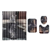 Tiger,Heart,Bathroom,Accessories,Mildew,Waterproof,Shower,Curtain,Toilet