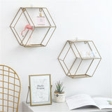 Metal,Nordic,Hexagon,Partitions,Shelf,Hanging,Mounted,Storage,Hoder,Decorations,Decorative,Hardware