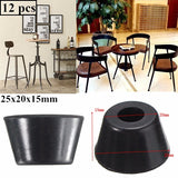 12pcs,25x20x15mm,Black,Rubber,Protector,Chair,Table,Crutch,Stools,Furniture