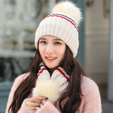 Women's,Winter,Striped,Beanie,Cycling,Windproof,Earmuffs