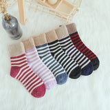 Women,Stripe,Artificial,Rabbit,Thicken,Winter,Socks,Casual,Deodorization