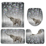 Printing,Bubbles,Elephant,Waterproof,Bathroom,Shower,Curtain,Toilet,Cover,Floor