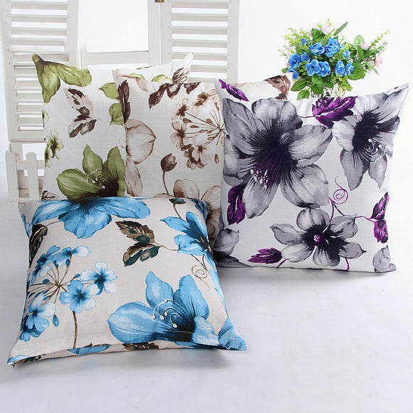 Honana,45x45cm,Vintage,Leaves,Flower,Bamboo,Linen,Throw,Pillow,Waist,Cushion,Cover