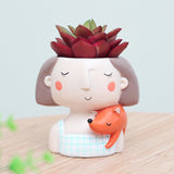 ROOGO,Creative,Models,Artificial,Flowers,Resin,Cartoon,Succulents,Flower,Micro,Landscape,Combination,Decoration