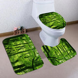 Green,Forest,Waterproof,Shower,Curtain,Bathroom,Toilet,Cover