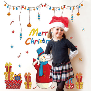 Miico,SK9091,Merry,Christmas,Decorations,Santa,Claus,Background,Decorative,Sticker,Removable