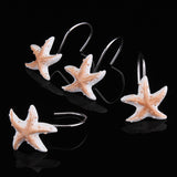 Barthroom,Shower,Curtain,Hooks,Shower,Beach,Themed,Starfish,Shell,Seashells