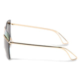 UV400,Women,Sunglasses,Rimless,Golden,Frame,Metal,Mercury,Square,Glasses