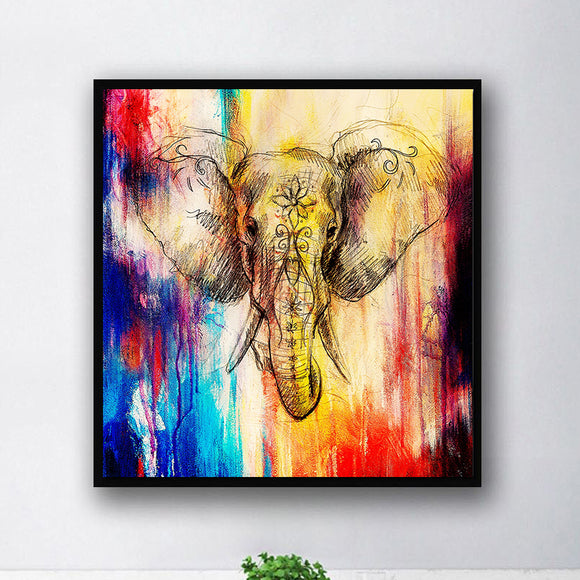 Miico,Painted,Paintings,Elephant,Paintings,Decoration