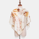 Women,Imitation,Floral,Letter,Pattern,Elegant,Square,Scarf,Shawl