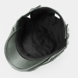 Collrown,leather,Casual,Retro,Solid,Color,Leather,Sunshade,Forward,Beret