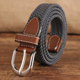 Women,Elastic,Buckle,Knitting,Canvas,Jeans,Waistband