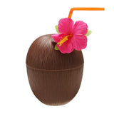 12Pcs,Plastic,Coconut,Pineapple,Straw,Tropical,Hawaiian,Beach,Party,Decor