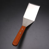 2971.5cm,Stainless,Steel,Spatula,Scrapers,Pancake,Shovel,Turner,Scoop,Wooden,Handle