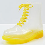 Transparent,Women,Martin,Boots,Print,Jelly,Boots,Shoes,Women,Clear,Boots