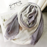 Women,Cotton,Gradient,Contrast,Color,Ladies,Casual,Elegant,Winter,Autumn,Protection,Scarf,Shawl