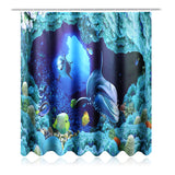 180x180cm,Dolphin,Waterproof,Bathroom,Shower,Curtain,Hooks