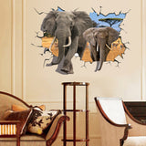 Creative,African,Animal,Elephants,Broken,Sticker,Removable,Decor,Waterproof,Stickers