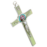 Antique,Green,Catholic,Religious,Cross,Jesus,Crucifix,Decorations,Noctilucent