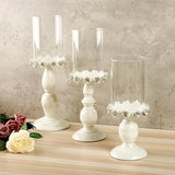 Nordic,White,Metal,Candle,Holder,Glass,Candlestick,Wedding,Decor