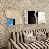 Honana,Silver,Waves,Mirror,Stickers,Bedroom,Office,Decor