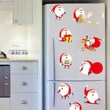 Miico,XH7224,Christmas,Sticker,Cartoon,Santa,Claus,Stickers,Removable,Christmas,Decoration