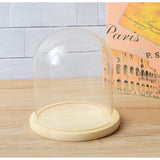 Clear,Glass,Wooden,Cloche,Display,Stand,Micro,Landscape,Decorations