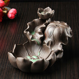 Pottery,Crafts,Lotus,Backflow,Incense,Burner,Holder,Censer,Cones