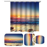 Waterproof,Shower,Curtain,Three,Bathroom,Decor,Ocean,Sunset