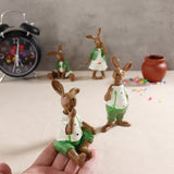 Green,Rabbit,Bunny,Figurine,Statue,Resin,Spring,Easter,Decorations