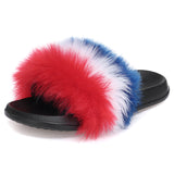 Womens,Plush,Fuzzy,Furry,Sliders,Slippers,Sandals,Flops,Shoes