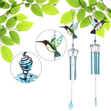 Chimes,Hummingbird,Shape,Crafts,Glass,Painted,Ornaments,Metal,Accessory,Decorations