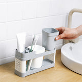 Toothbrush,Holder,Stand,Plastic,Shelf,Bathroom,Toothpaste,Storage