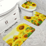 Beatiful,Sunset,Sunflower,Waterproof,Shower,Curtain,Hooks,CarpetsToilet,Bathroom,Decor