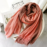 Women,Cotton,Gradient,Contrast,Color,Ladies,Casual,Elegant,Winter,Autumn,Protection,Scarf,Shawl