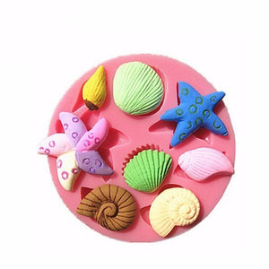 Silicone,Shells,Starfish,Snail,Fondant,Chocolate,Mould,Decoration