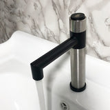 Stainless,Steel,Bathroom,Basin,Faucet,Black,Brushed,Vertical,Button,Switch