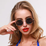 Women,Retro,Metal,Frame,Fashion,Protection,Sunglasses