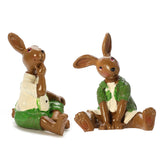 Green,Rabbit,Bunny,Figurine,Statue,Resin,Spring,Easter,Decorations