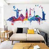 Loskii,FX82039,World,Architectural,Sticker,Removable,Stickers,Vinyl,Decals,Decor,Living