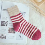 Women,Stripe,Artificial,Rabbit,Thicken,Winter,Socks,Casual,Deodorization