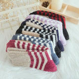 Women,Stripe,Artificial,Rabbit,Thicken,Winter,Socks,Casual,Deodorization