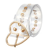 Transparent,Women's,Heart,Round,Shape,Buckle,Clear,Waist