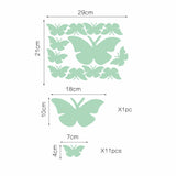 Honana,12PCS,Fluorescent,Butterfly,Sticker