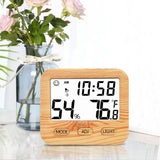 Electronic,Wooden,Digital,Temperature,Humidity,Meter,Indoor,Thermometer,Hygrometer,Weather,Station,Clock